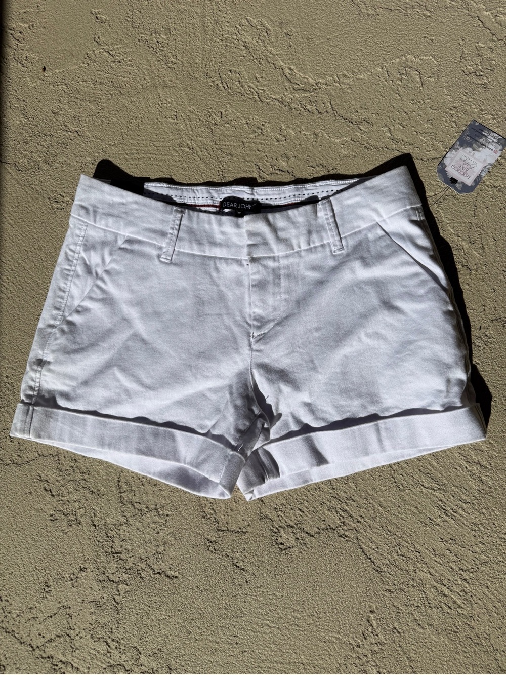 NWT Dear John Shorts Hamptons Optic White Cotton Cuffed Chino SIZE 30 well made - Picture 3 of 10